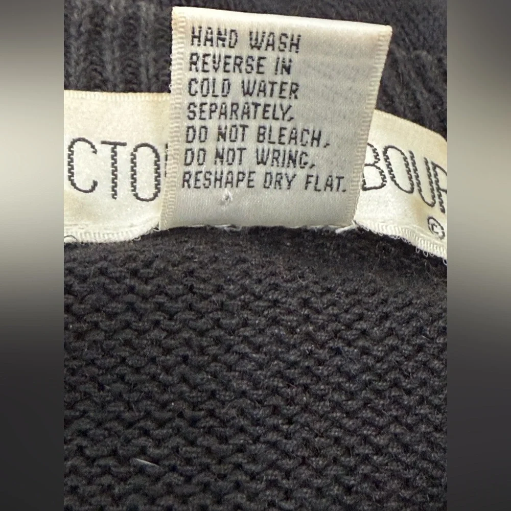 VTG Victoria Harbour black knit sweater w/ beaded fireworks - Picture 3 of 16